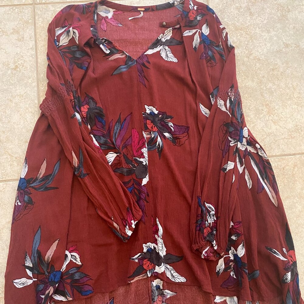 Maroon Floral Tunic